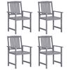 vidaXL Garden Chairs 4 pcs Solid Acacia Wood Grey