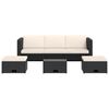 vidaXL 4 Piece Garden Lounge Set with Cushions Poly Rattan Black