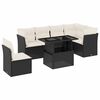 vidaXL 7 Piece Garden Sofa Set with Cushions Black Poly Rattan