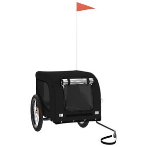 vidaXL Pet Bike Trailer Black Oxford Fabric and Iron