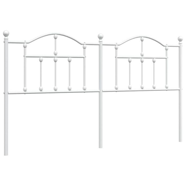 vidaXL Metal Replace Headboard White 180 cm