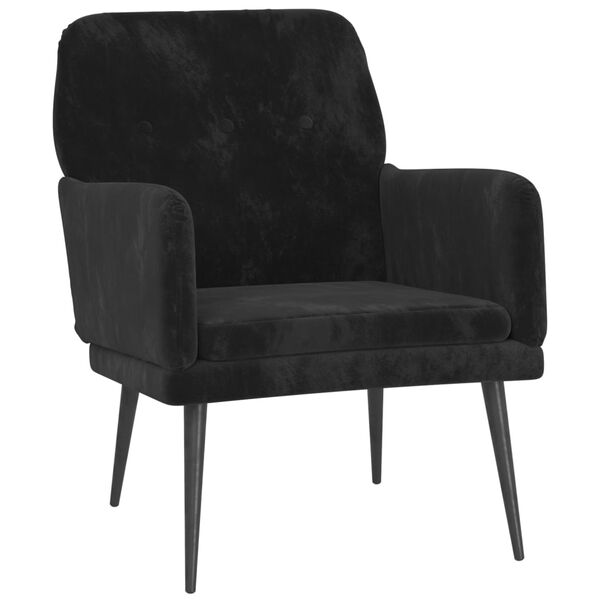 vidaXL Armchair Black 62x79x79 cm Velvet