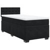 vidaXL Box Spring Bed with Mattress Black King Single Fabric