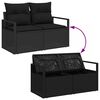 vidaXL Garden Sofa Set with Storage 8 pcs Black Poly Rattan