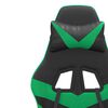 vidaXL Swivel Gaming Chair with Footrest Black&Green Faux Leather