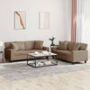 vidaXL 2 Piece Sofa Set with Pillows Cappuccino Faux Leather