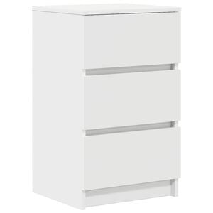 vidaXL Bedside Cabinet with 3 Drawers White 39x35x65 cm