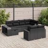 vidaXL 10 Piece Garden Sofa Set with Cushions Black Poly Rattan