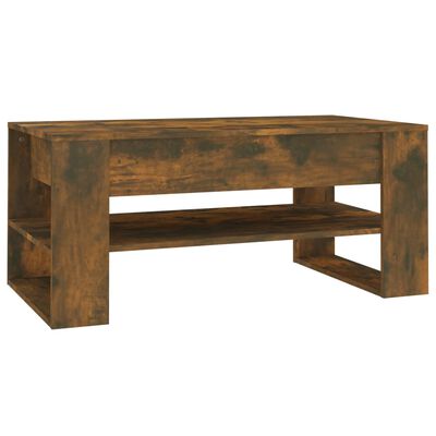 vidaXL Coffee Table Smoked Oak 102x55x45 cm Engineered Wood