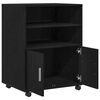 vidaXL Cabinet with Shelf with Wheel Black Oak 60 x 48 x 74.5 cm