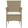 vidaXL 7 Piece Garden Dining Set with Cushions Poly Rattan Beige