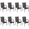 vidaXL 9 Piece Garden Dining Set Brown