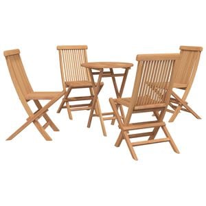 vidaXL Garden Set 5 pcs Brown Soild Teak Wood