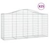 vidaXL Arched Gabion Baskets 25 pcs 200x50x100/120 cm Galvanised Iron