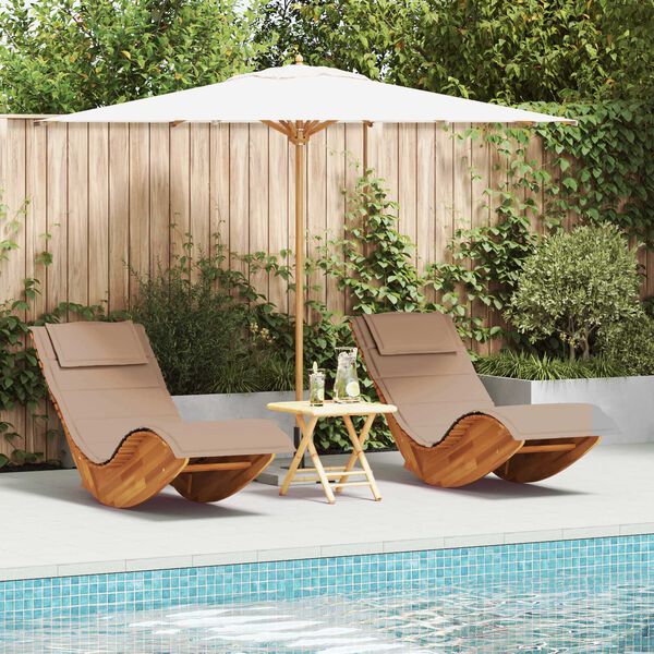 vidaXL Sun Lounger 2 pcs Brown 60 x 154 x 74cm Solid Acacia wood