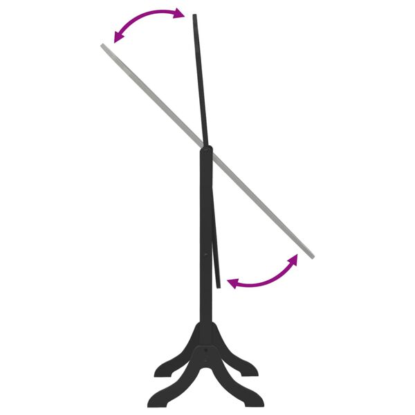 vidaXL Free Standing Mirror Black 45.5x47.5x160 cm Engineered Wood