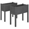 vidaXL Garden Planter | Set of 2 | Grey | Solid Pinewood | Large | Durable