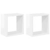 vidaXL Wall Cube Shelves 2 pcs High Gloss White 26x15x26 cm