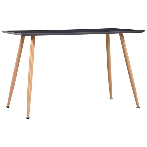 vidaXL Dining Table Grey and Oak 120x60x74 cm MDF