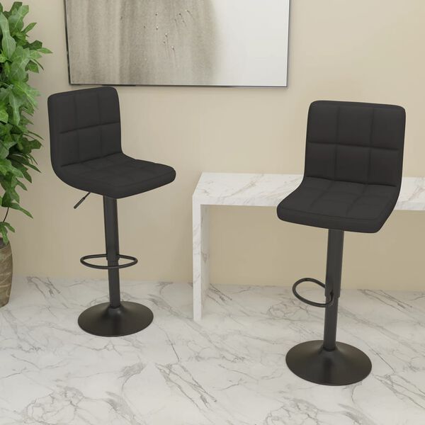 vidaXL Bar Stools 2 pcs Black Fabric