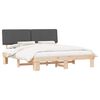 vidaXL Bed Frame with Upholstered Headboard Dark Grey 180 x 200 cm