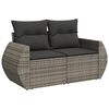 vidaXL 6 Piece Garden Sofa Set with Cushions Grey Poly Rattan