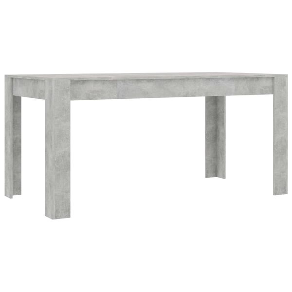 vidaXL Dining Table Concrete Grey 160x80x76 cm Engineered Wood