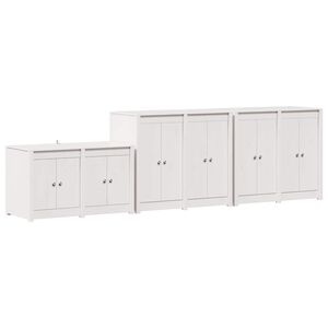vidaXL Outdoor Kitchen Cabinet MEPPEL 3 pcs Natural Solid Pine Wood