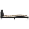 vidaXL Bed Frame "Dover" Black and White 107x203 cm King Single Faux Leather