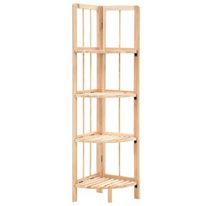vidaXL Corner Shelf | Beige | Solid cedar wood | 27 x 27 x 110 cm | Foldable