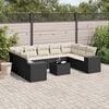 vidaXL 10 Piece Garden Sofa Set with Cushions Black Poly Rattan