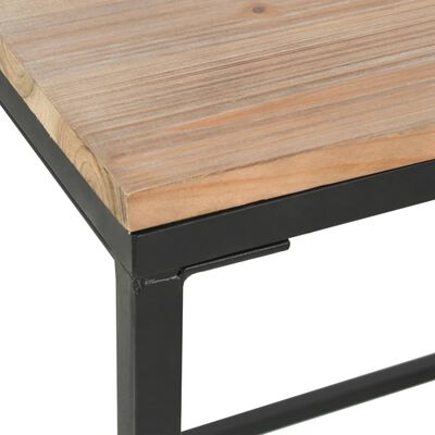 vidaXL Single Pedestal Desk Solid Firwood and Steel 100x50x76 cm