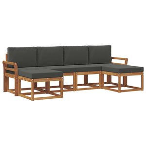 vidaXL Outdoor Sofa Set 6 pcs Natural and Anthracite