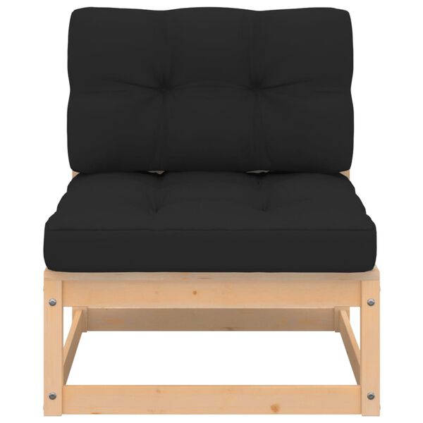 vidaXL Garden Middle Sofa with Cushions Solid Pinewood