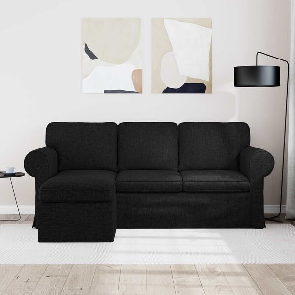 vidaXL Sofa Black 195 x 138 x 80 cm Fabric
