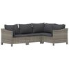 vidaXL 5 Piece Garden Lounge Set with Cushions Grey Poly Rattan