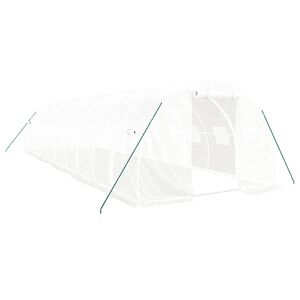 vidaXL Greenhouse with Steel Frame White 30 m&sup2; 10x3x2 m
