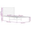 vidaXL Metal Bed Frame without Mattress with Headboard Black 90x190cm