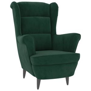 vidaXL Armchair | Dark green | Velvet, Plywood | Standard | Armchair | Other