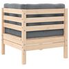 vidaXL 3 Piece Garden Lounge Set with Grey Cushions Solid Pinewood