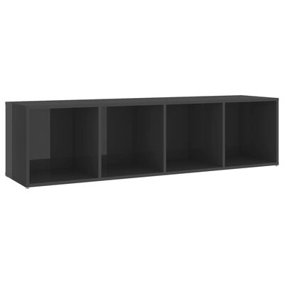 vidaXL TV Cabinet High Gloss Grey 142.5x35x36.5 cm Engineered Wood