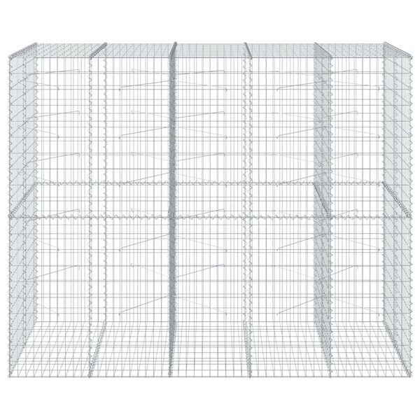 vidaXL Gabion Basket with Cover 250x100x200 cm Galvanised Iron