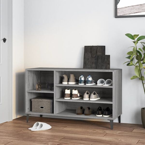 vidaXL Shoe Cabinet Grey Sonoma 102x36x60 cm Engineered Wood