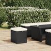vidaXL Ottoman with Cushion Black 40x30x40 cm Poly Rattan