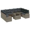 vidaXL Garden Sofa Set 10 pcs Grey Poly rattan