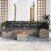 vidaXL Garden Sofa Set with Cushion 8 pcs Grey Poly rattan