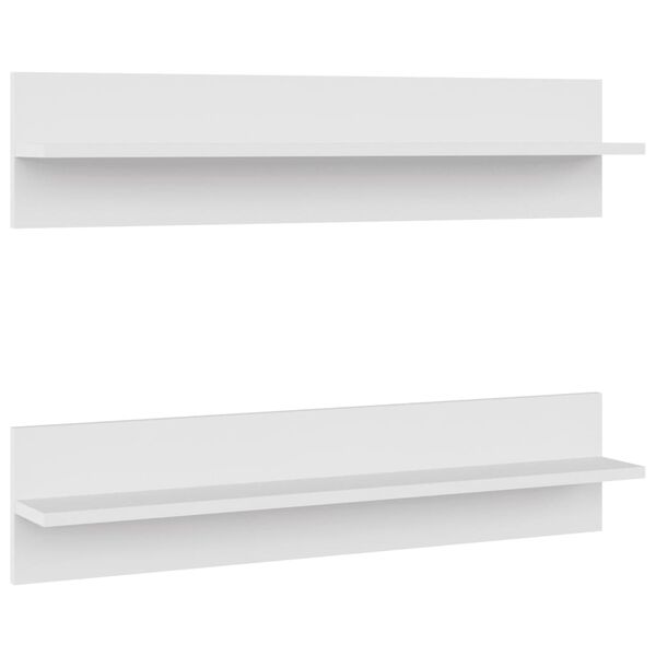 vidaXL Wall Shelf 2 pcs White 80x11.5x18 cm Engineered Wood