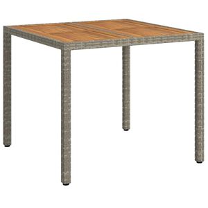 vidaXL Garden Table Grey 90 x 90 x 75 cm Poly Rattan