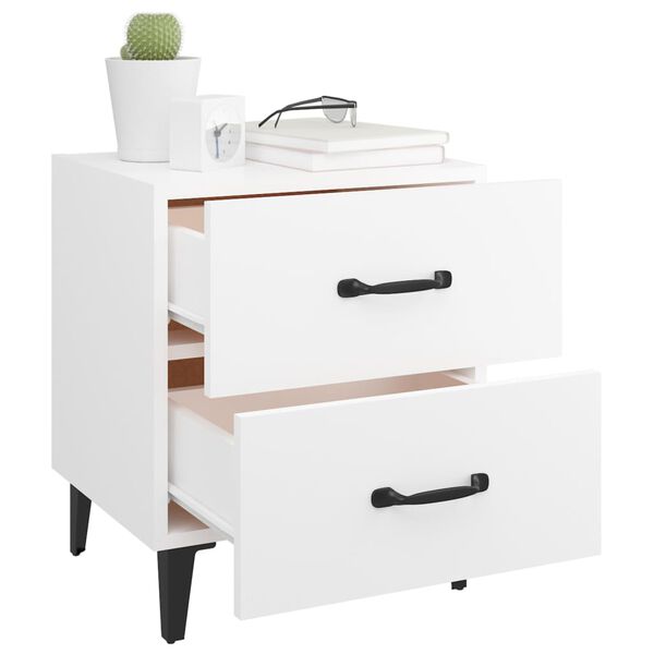 vidaXL Bedside Cabinets 2pcs White 40x35x47.5 cm
