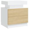 vidaXL Bedside Cabinet White and Sonoma Oak 45x35x52 cm Engineered Wood